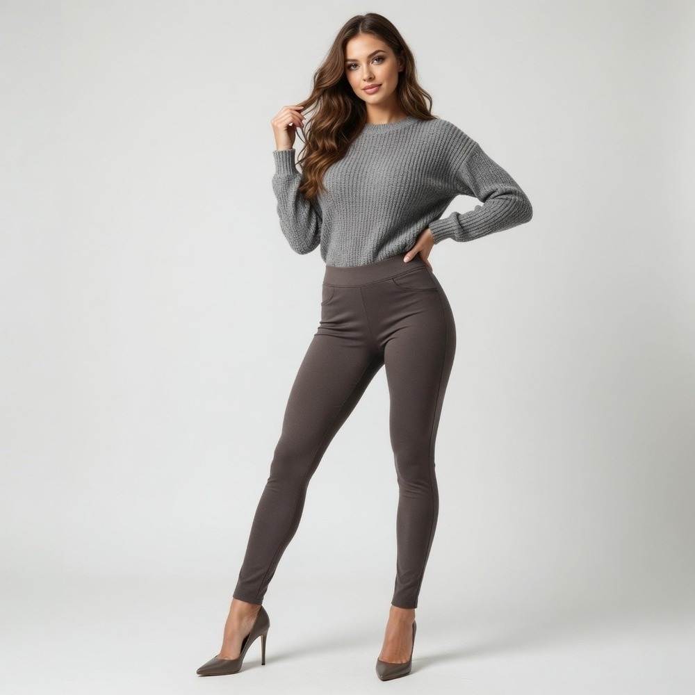 American Giant Womens Sz 4 Dark Gray No BS Ponte Slim Pant Thick Stretch Legging
